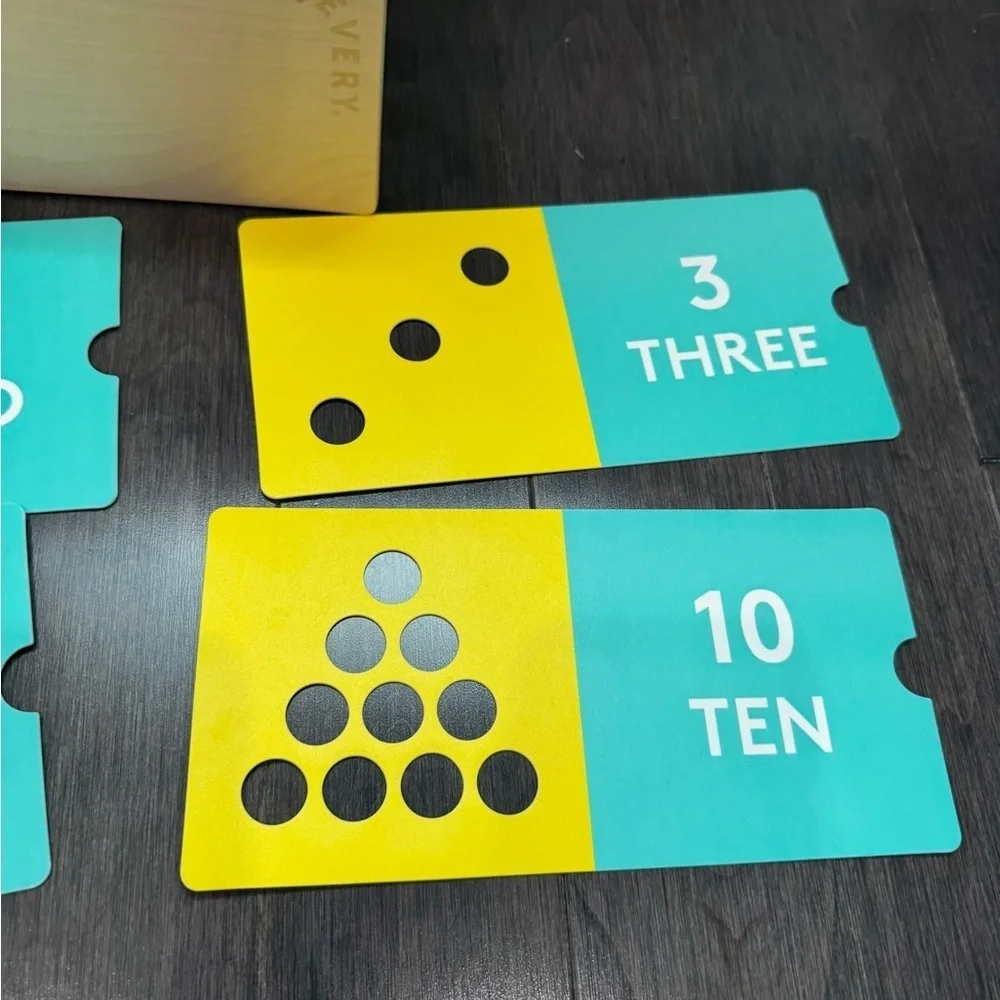 NWOT Lovevery Wooden Counting Peg Box - Yellow and Blue Toddlers Kids